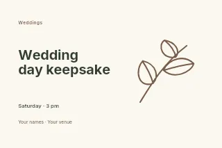 Wedding day keepsake postcard template · Horizontal photo dialogue