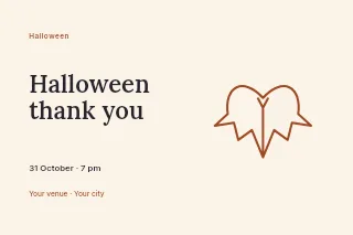 Halloween thank you postcard template · Horizontal photo dialogue