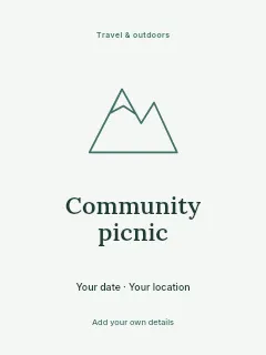 Weekend Community Picnic poster template · Illustrated folio