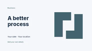 A Better Process presentation cover template · Horizontal photo dialogue