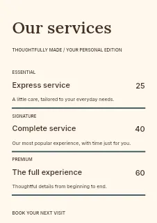 Coffee & conversation price list template · Classic 2