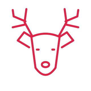 Winter reindeer head.