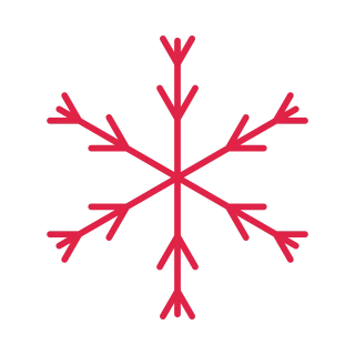 6 arm snowflake with 2 branch tiers at 30 degrees.