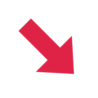 A block arrow points down right with open space around its edges.
