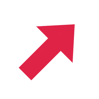 A block arrow points up right with open space around its edges.
