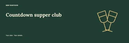 Countdown supper club · Right illustration banner template