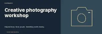 Creative photography workshop · Right illustration banner template