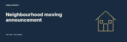 Neighbourhood moving announcement · Right illustration banner template
