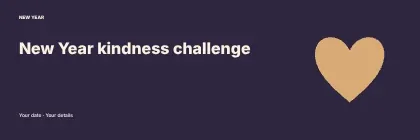 New Year kindness challenge · Right illustration banner template
