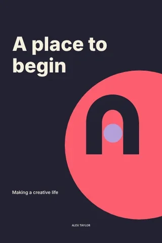 A place to begin · Bold book cover template