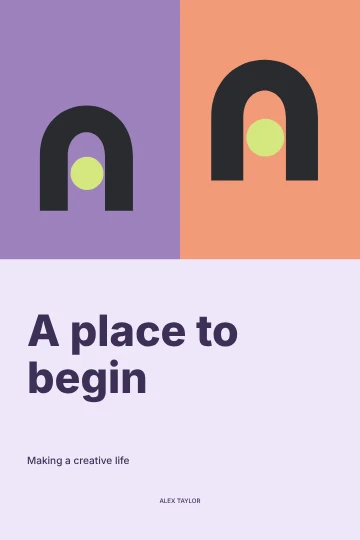 A place to begin · Playful book cover template