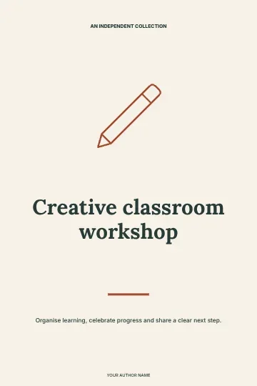 Creative classroom workshop · Centered book cover template