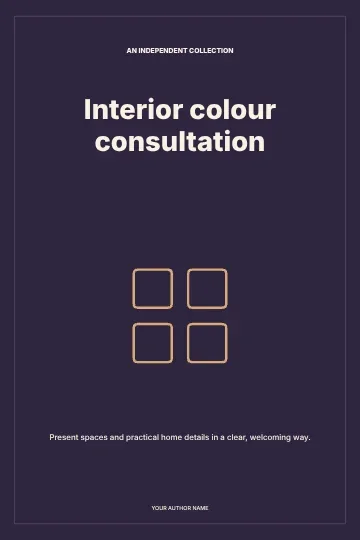 Interior colour consultation · Framed book cover template