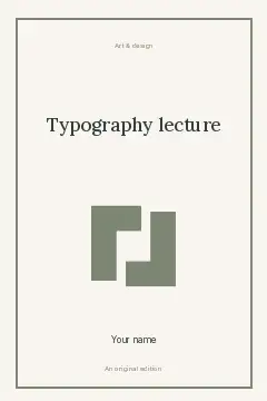 Typography lecture · Columns book cover template