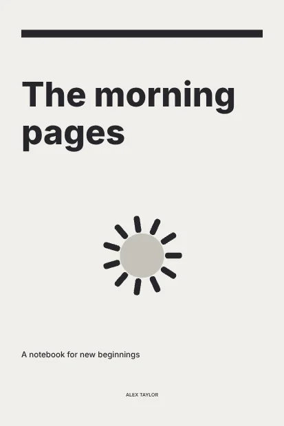 The morning pages · Monochrome book cover template