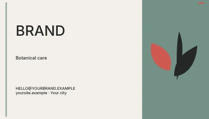 Botanical care · Terrace 2 business card template