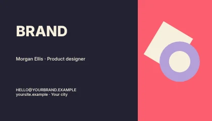 Design · Bold 2 business card template