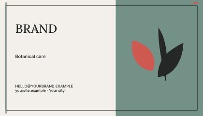 Botanical care · Signal 3 business card template