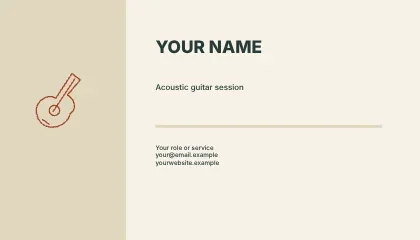 Acoustic guitar session · Gallery business card template