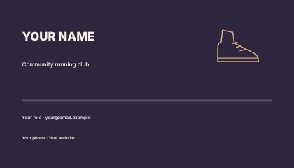 Community running club · Split business card template