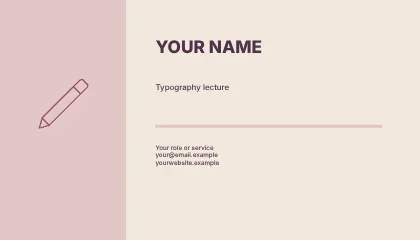 Typography lecture · Gallery business card template