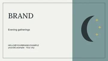 Evening gatherings · Studio business card template