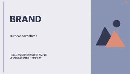 Outdoor adventures · Classic business card template