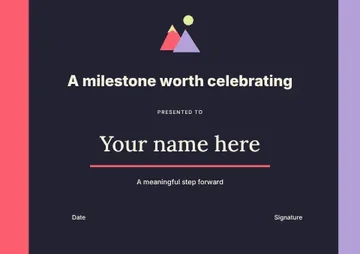 A milestone worth celebrating · Bold certificate template