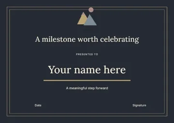 A milestone worth celebrating · Elegant certificate template