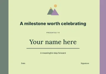 A milestone worth celebrating · Geometric certificate template