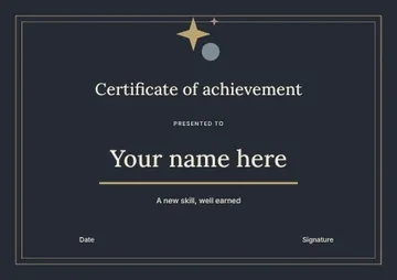 Certificate of achievement · Elegant certificate template