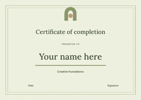 Certificate of completion · Botanical certificate template