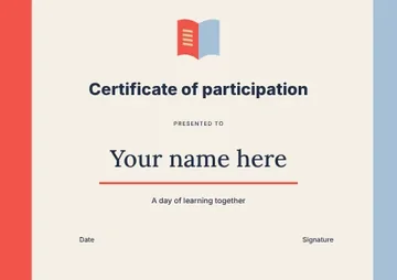 Certificate of participation · Swiss certificate template