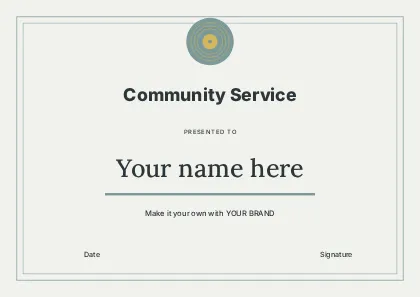 Community Service · Spectrum certificate template