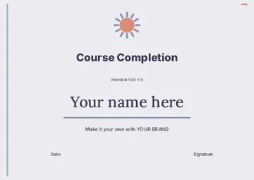 Course Completion · Classic certificate template