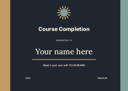 Course Completion · Column certificate template