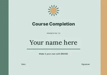 Course Completion · Frame certificate template