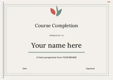 Course Completion · Signal certificate template