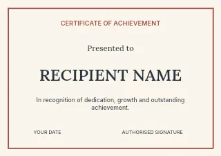 Creative Achievement · Orbit certificate template