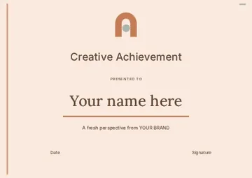 Creative Achievement · Terrace certificate template
