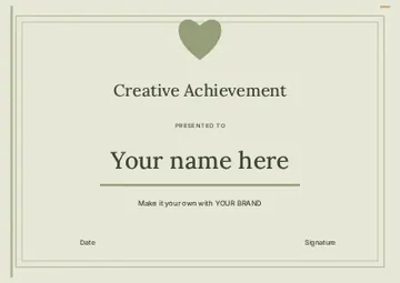 Creative Achievement · Linework certificate template