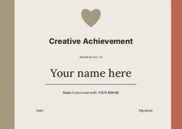 Creative Achievement · Typographic certificate template