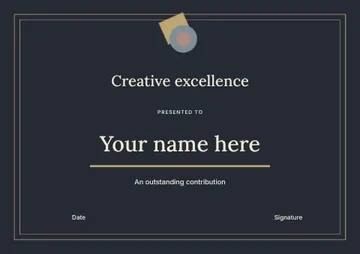 Creative excellence · Elegant certificate template