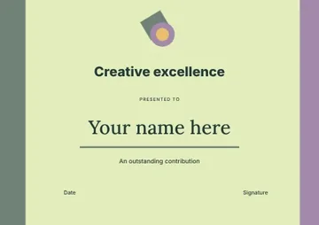 Creative excellence · Geometric certificate template