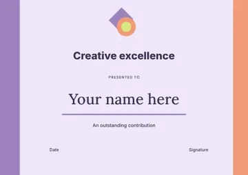 Creative excellence · Playful certificate template