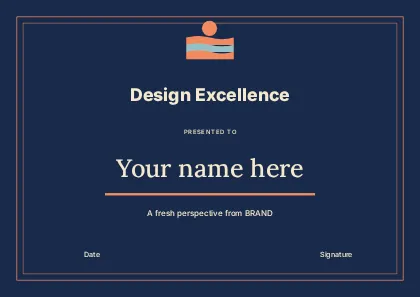Design Excellence · Spectrum certificate template