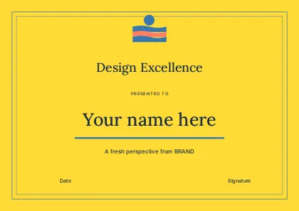 Design Excellence · Structured certificates certificate template