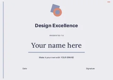 Design Excellence · Classic certificate template