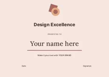 Design Excellence · Orbit certificate template