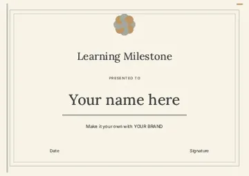Learning Milestone · Signal certificate template